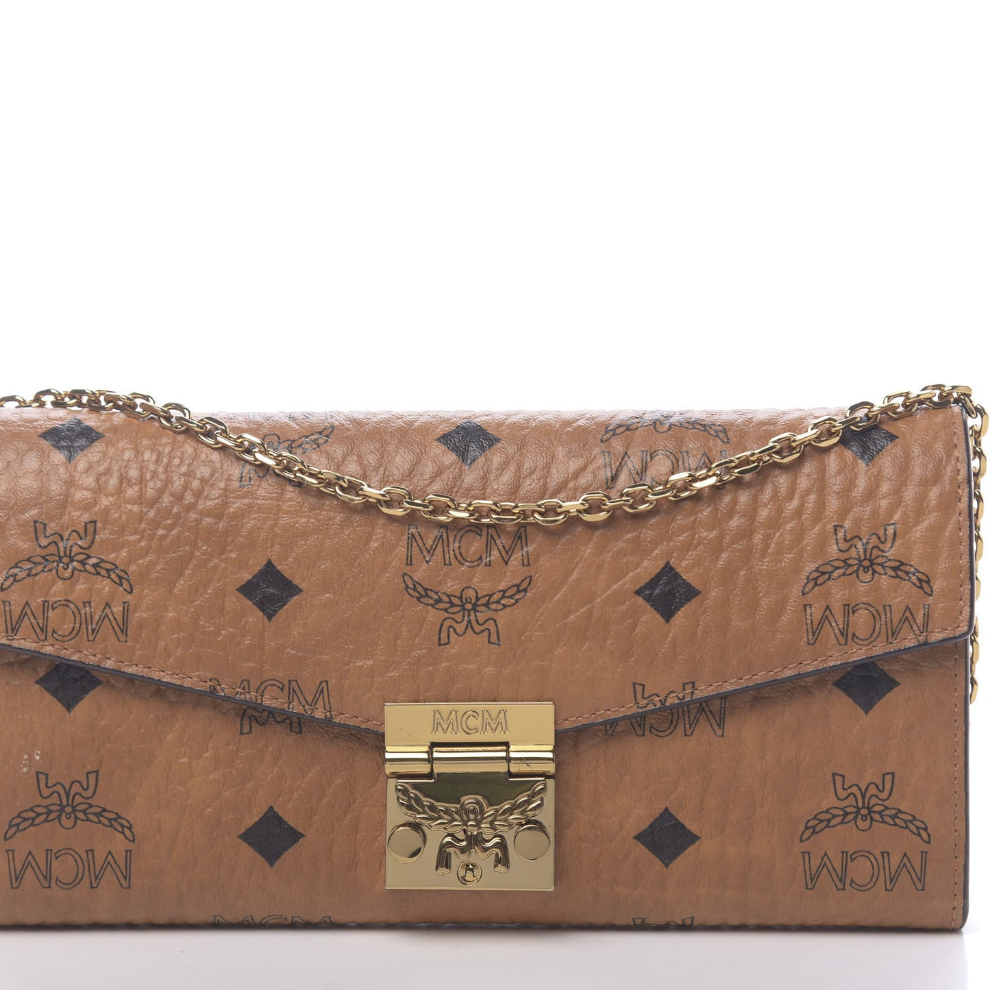 Visetos Large Patricia Wallet On Chain Cognac