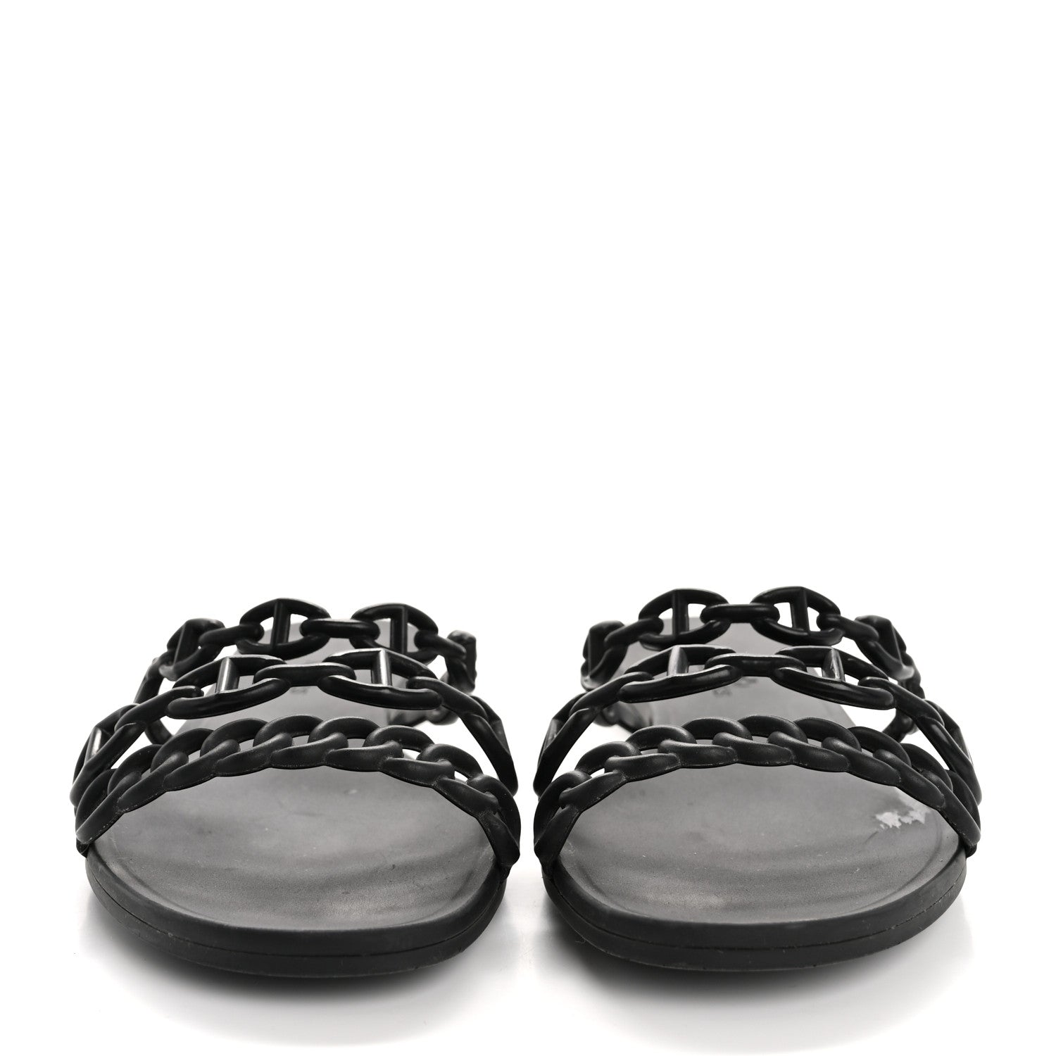 Hermes Rubber Chaine d'Ancre Rivage Sandals 36 Black 3 of 11