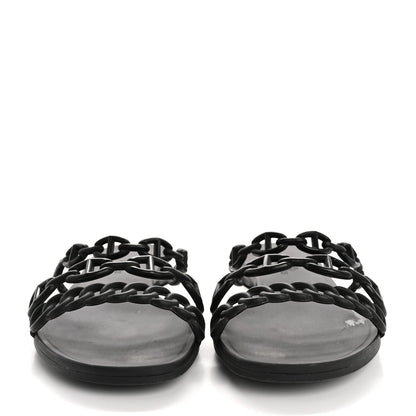 Hermes Rubber Chaine d'Ancre Rivage Sandals 36 Black 3 of 11