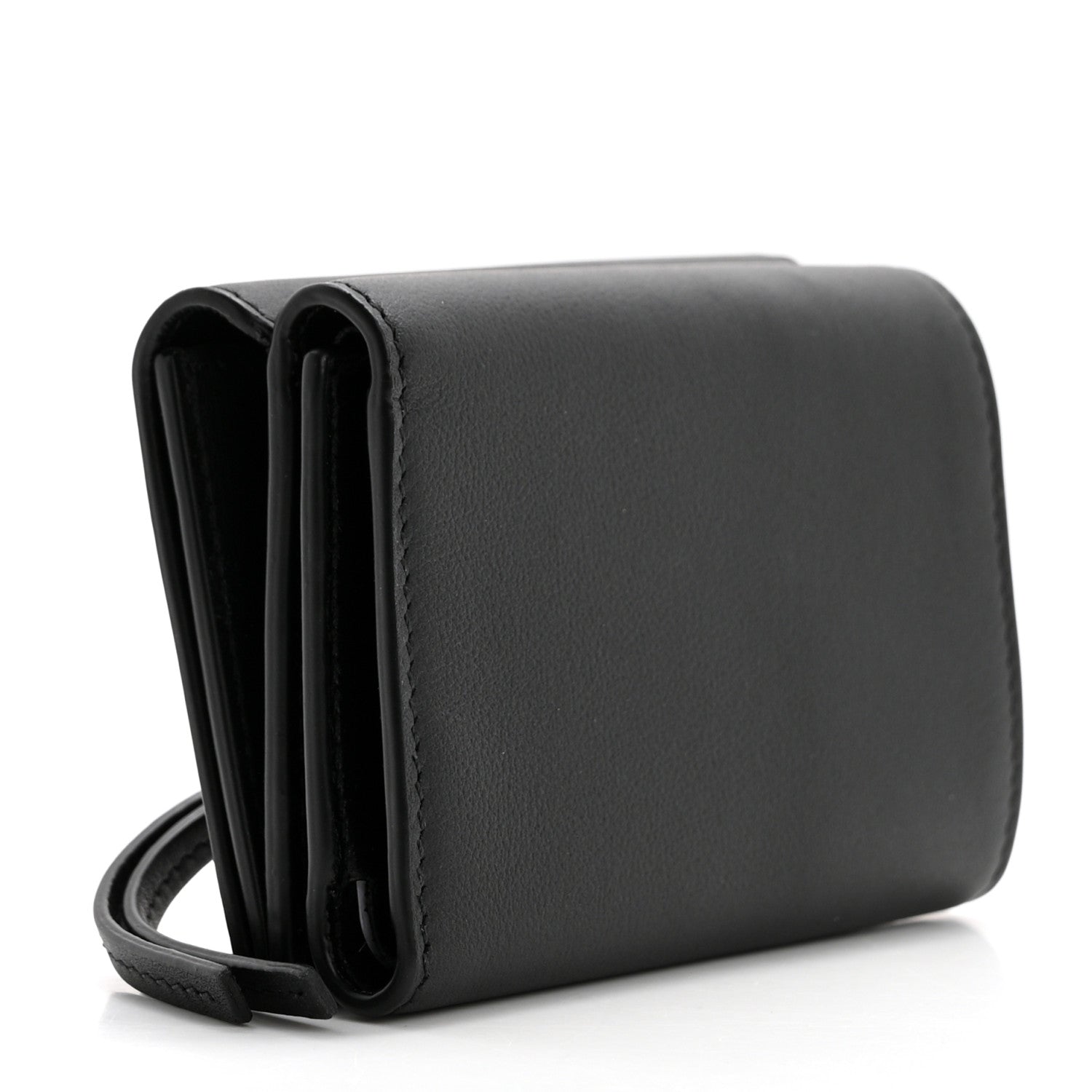 Balenciaga Calfskin Tri-Fold Wallet Black 3 of 9