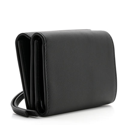 Balenciaga Calfskin Tri-Fold Wallet Black 3 of 9