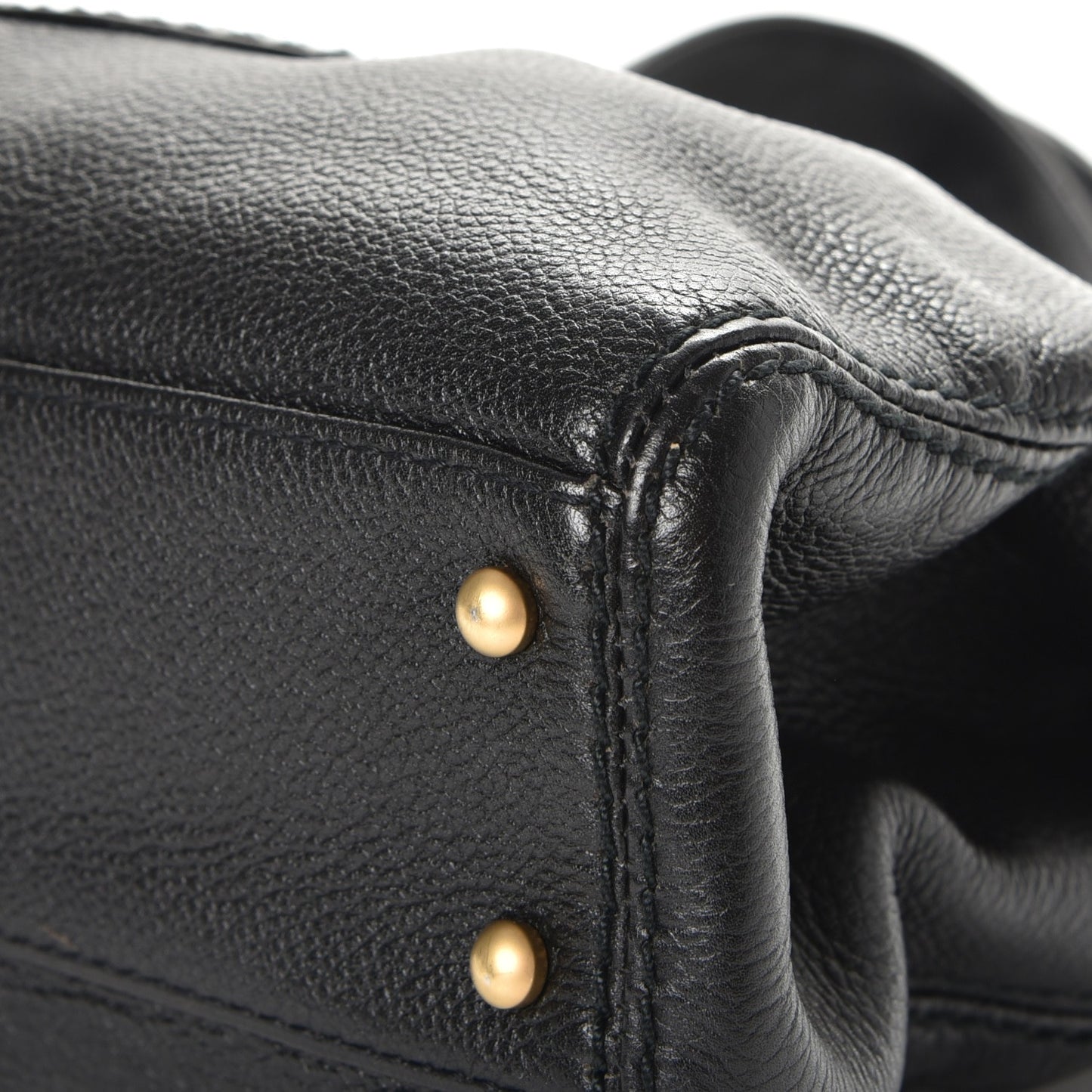 Grained Calfskin CC Framed Shoulder Bag Black