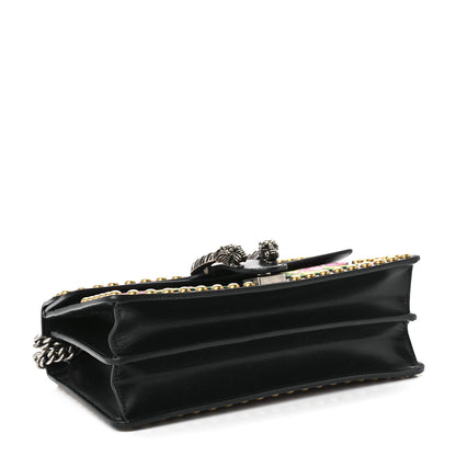 Gucci Calfskin Floral Embroidered Studded Small Dionysus Shoulder Bag Black 3 of 8