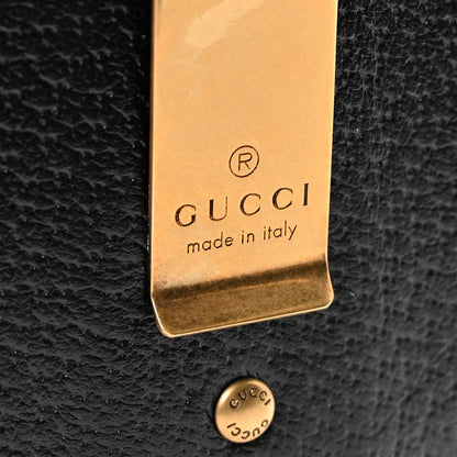 Gucci Calfskin Boar Effect GG Marmont Card Holder Money Clip Black Black 6 of 7