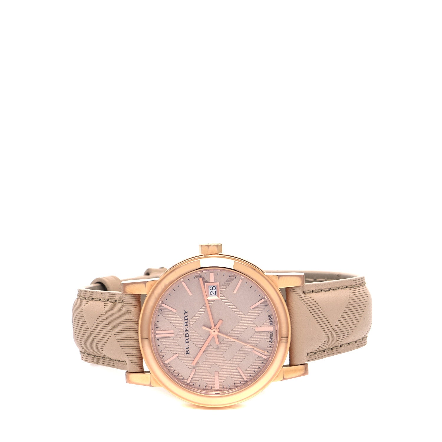 Burberry Stainless Steel Calfskin 34mm The City Quartz Watch Beige BU9154 2 of 5