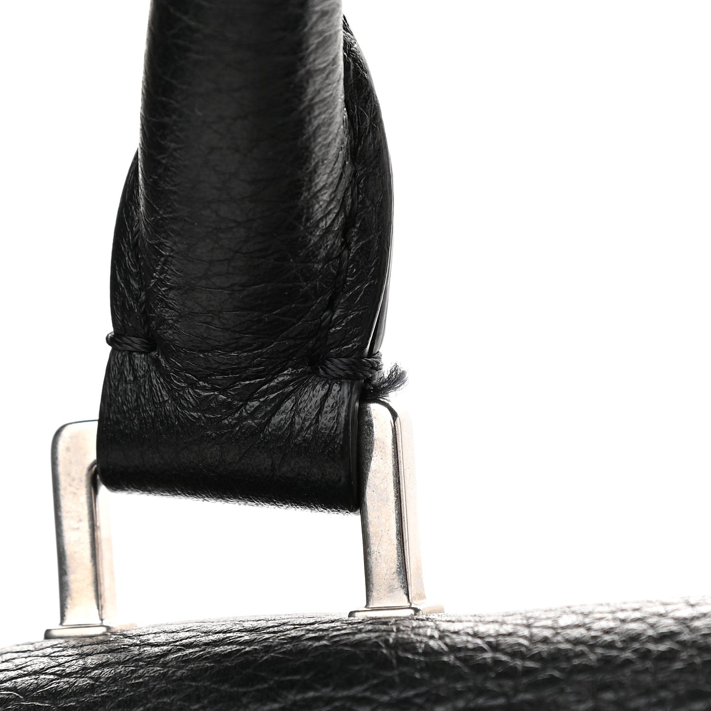 Drummed Calfskin Suede Medium Trapeze Black