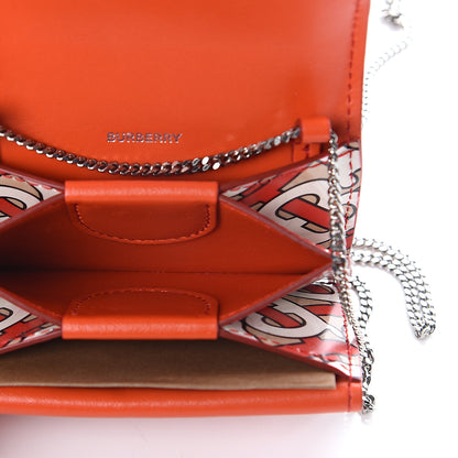 Burberry Calfskin Monogram Jessie Chain Card Case Vermillion 4 of 7