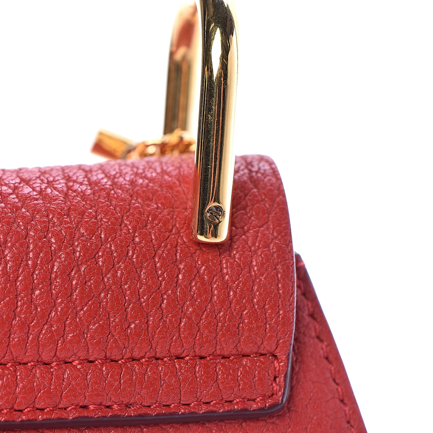 Grained Lambskin Nano Drew Shoulder Bag Intense Red