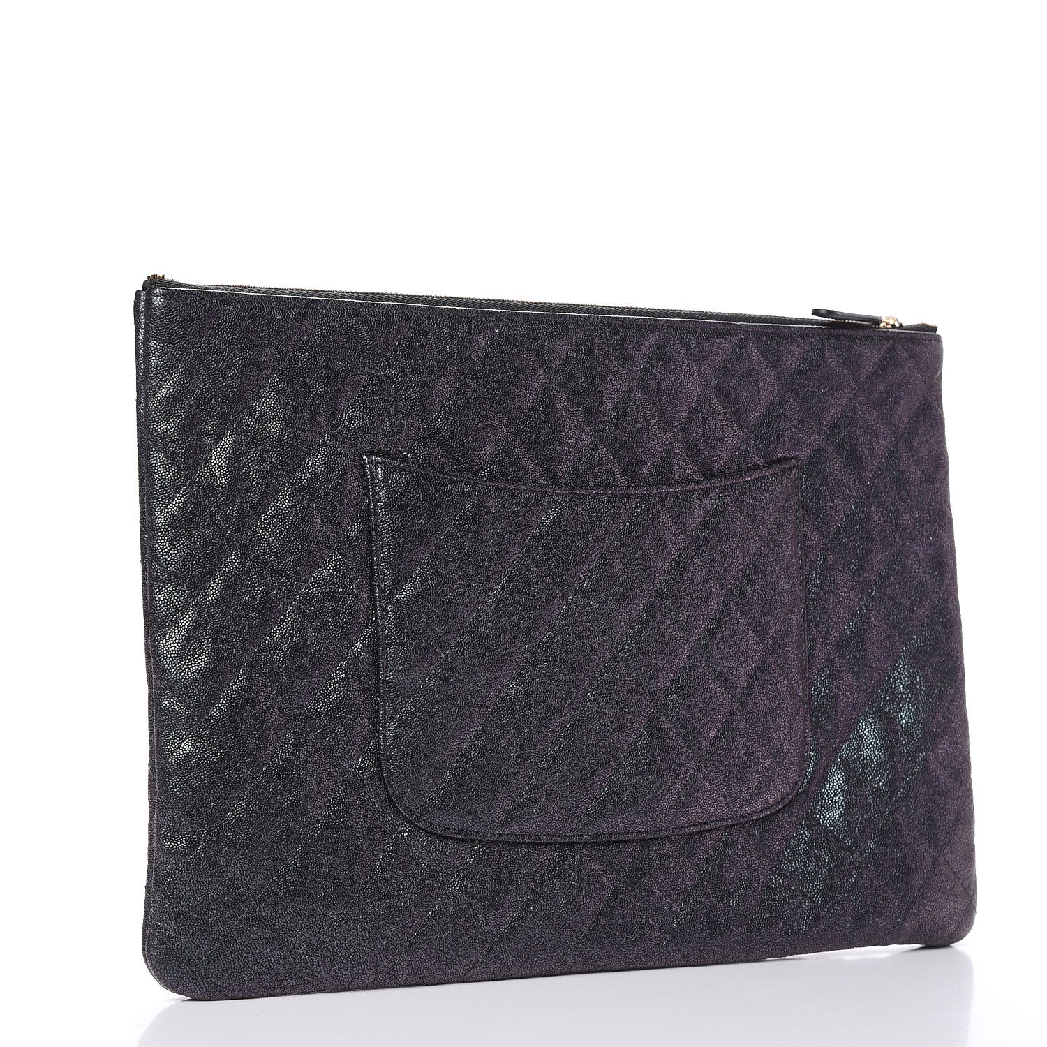 Chanel Iridescent Caviar Medium Night by the C Pouch Clutch Black 3 of 8