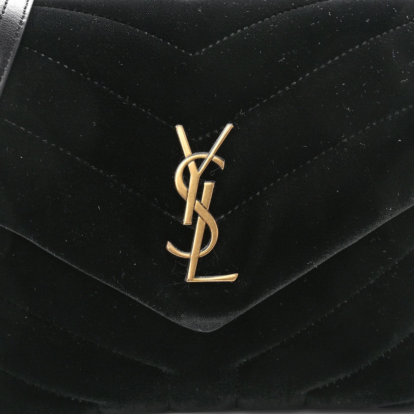 Velvet Y Quilted Monogram Toy Loulou Chain Satchel French Black