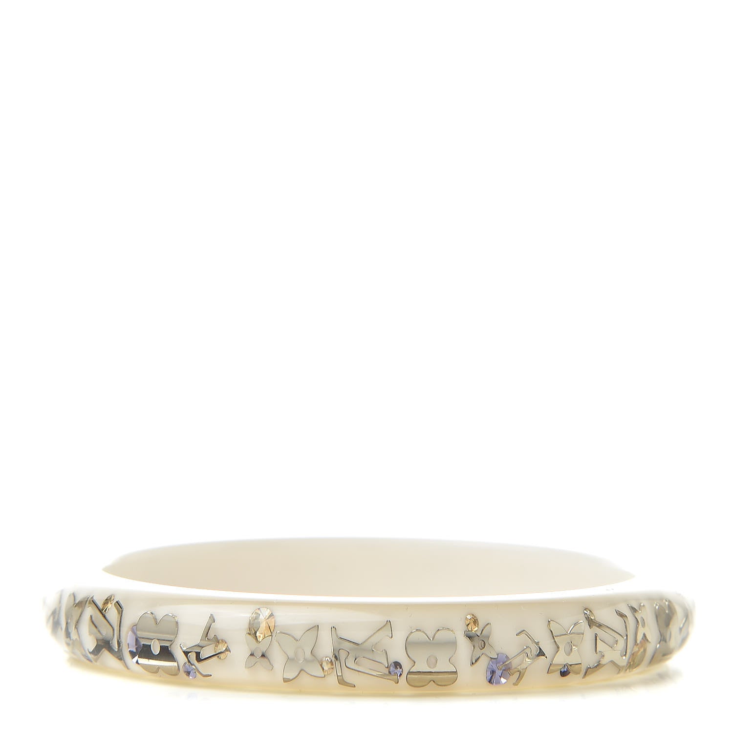 Louis Vuitton Resin Swarovski Large Inclusion Bracelet PM White 1 of 5