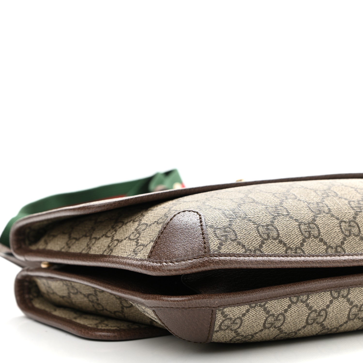 Gucci GG Supreme Monogram Web Neo Vintage Double Flap Messenger Bag Beige New Acero 11 of 12