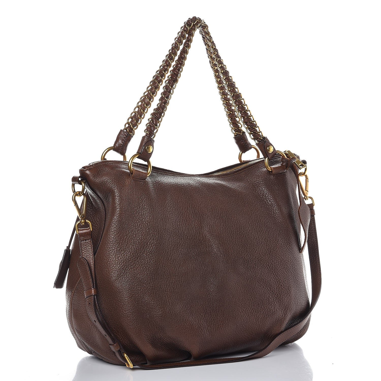 Prada Cervo Lux Deerskin Chain Bag Bruciato 4 of 15