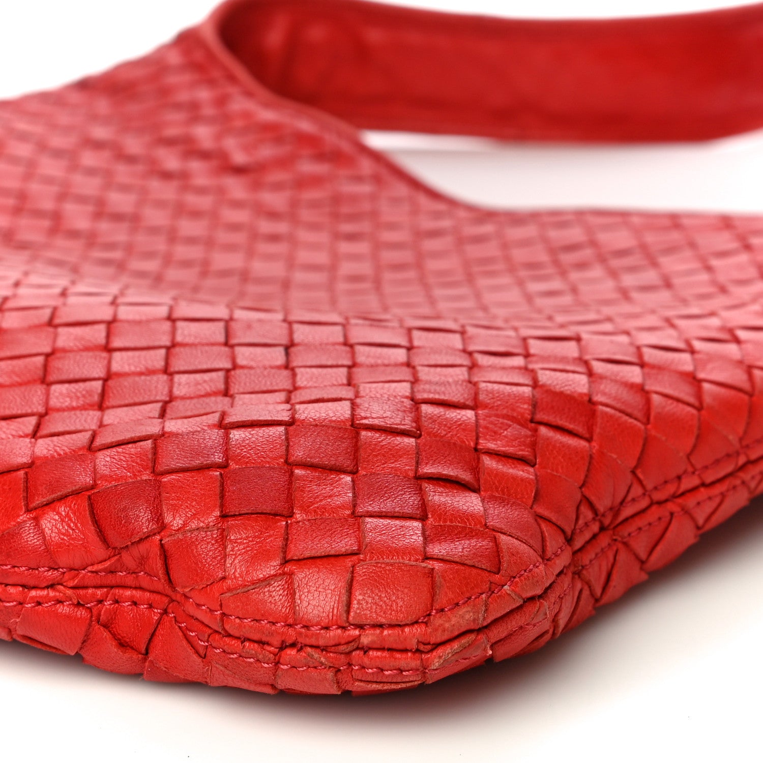 Bottega Veneta Nappa Intrecciato Shoulder Bag Red 8 of 12
