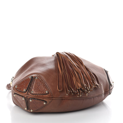 Gucci Calfskin Large Indy Top Handle Hobo Brown 3 of 10