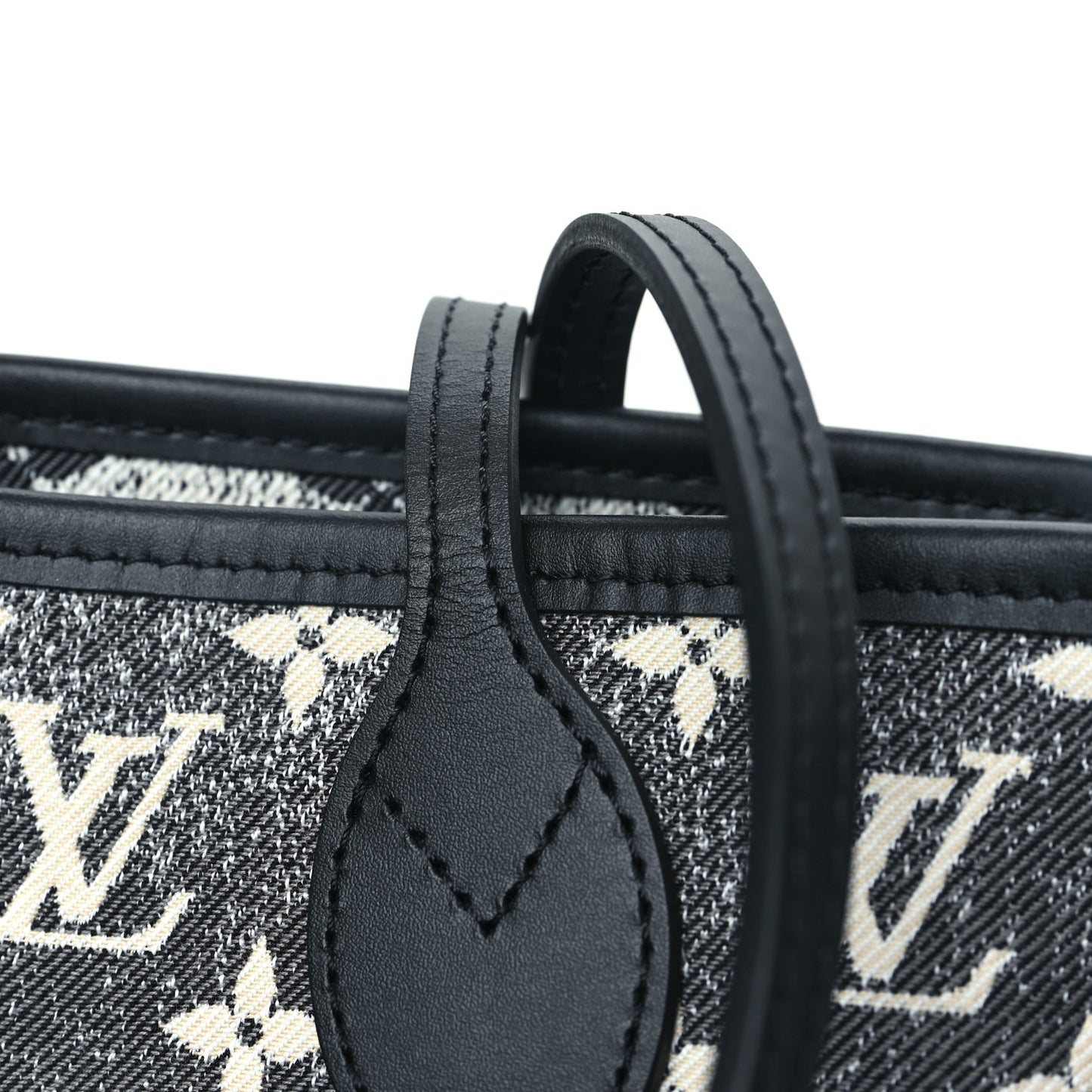 Denim Monogram Jacquard Neverfull MM Grey