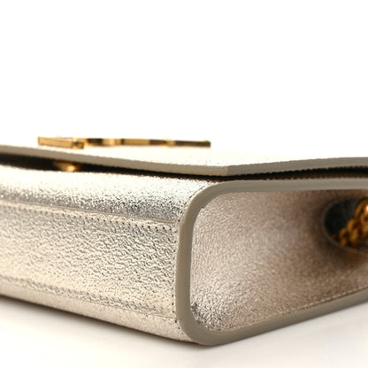 Saint Laurent Metallic Calfskin Small Classic Monogram Kate Satchel Gold 8 of 9