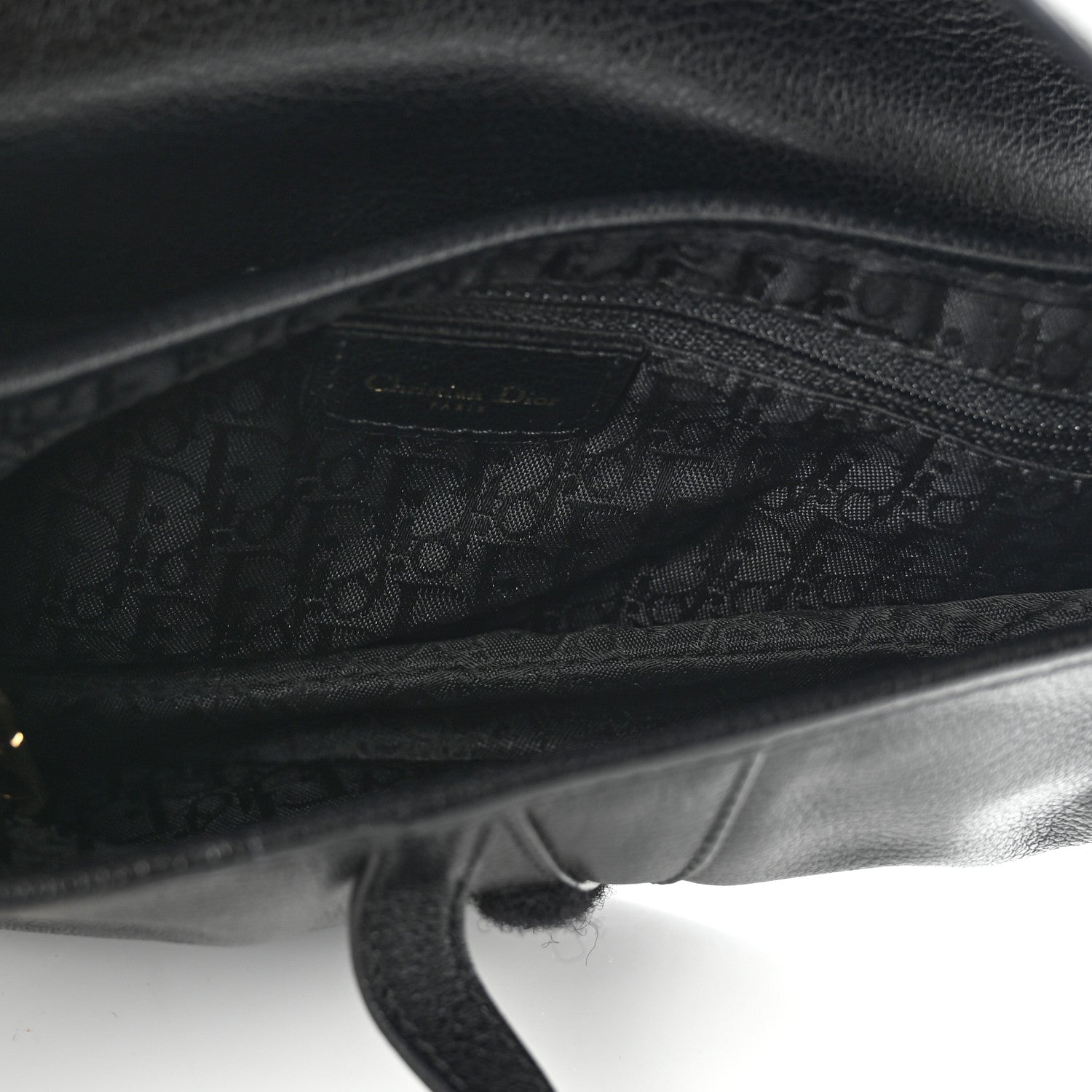 Christian Dior Shiny Goatskin Saddle Bag Black 4 of 9