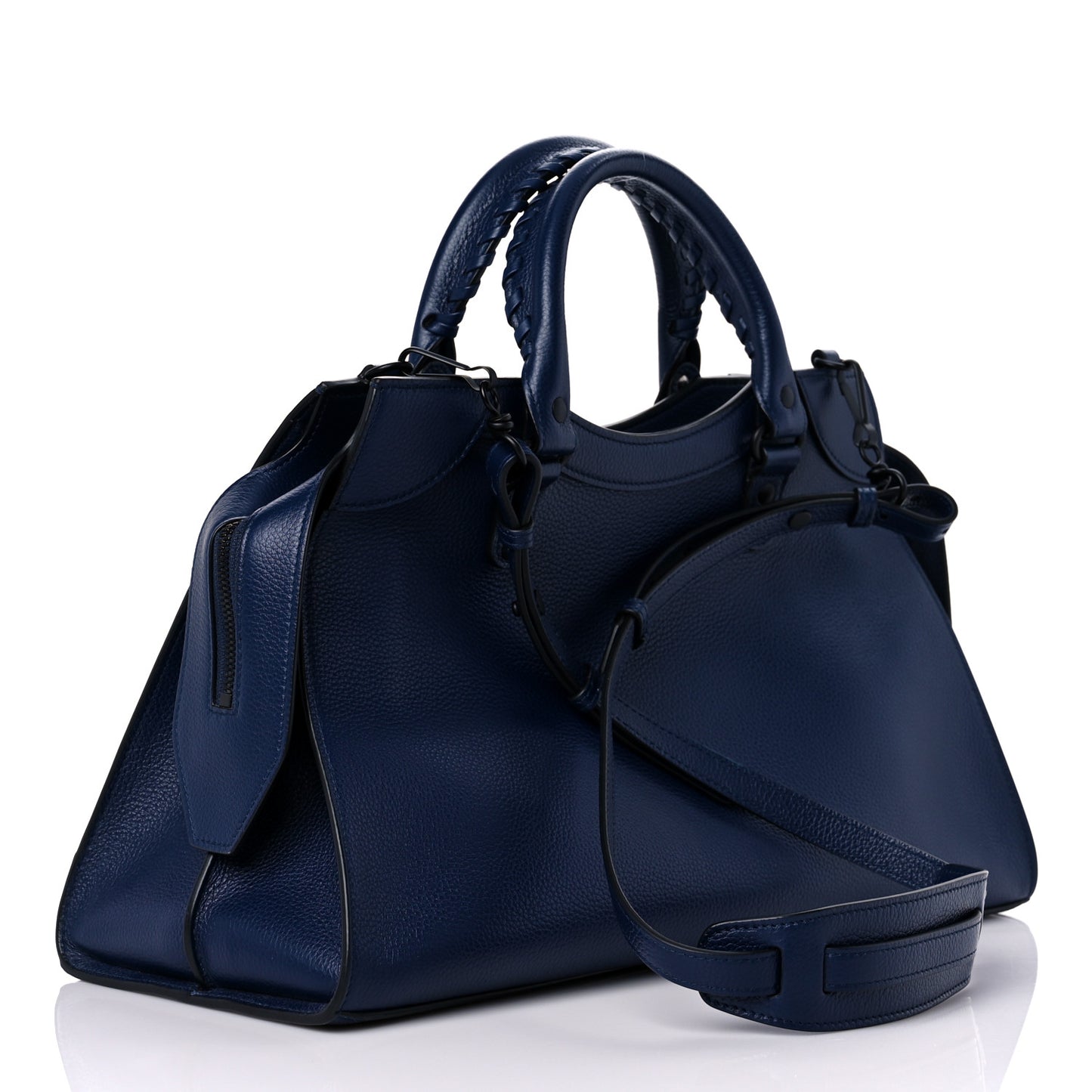 Grained Calfskin Black Hardware Neo Classic City Navy