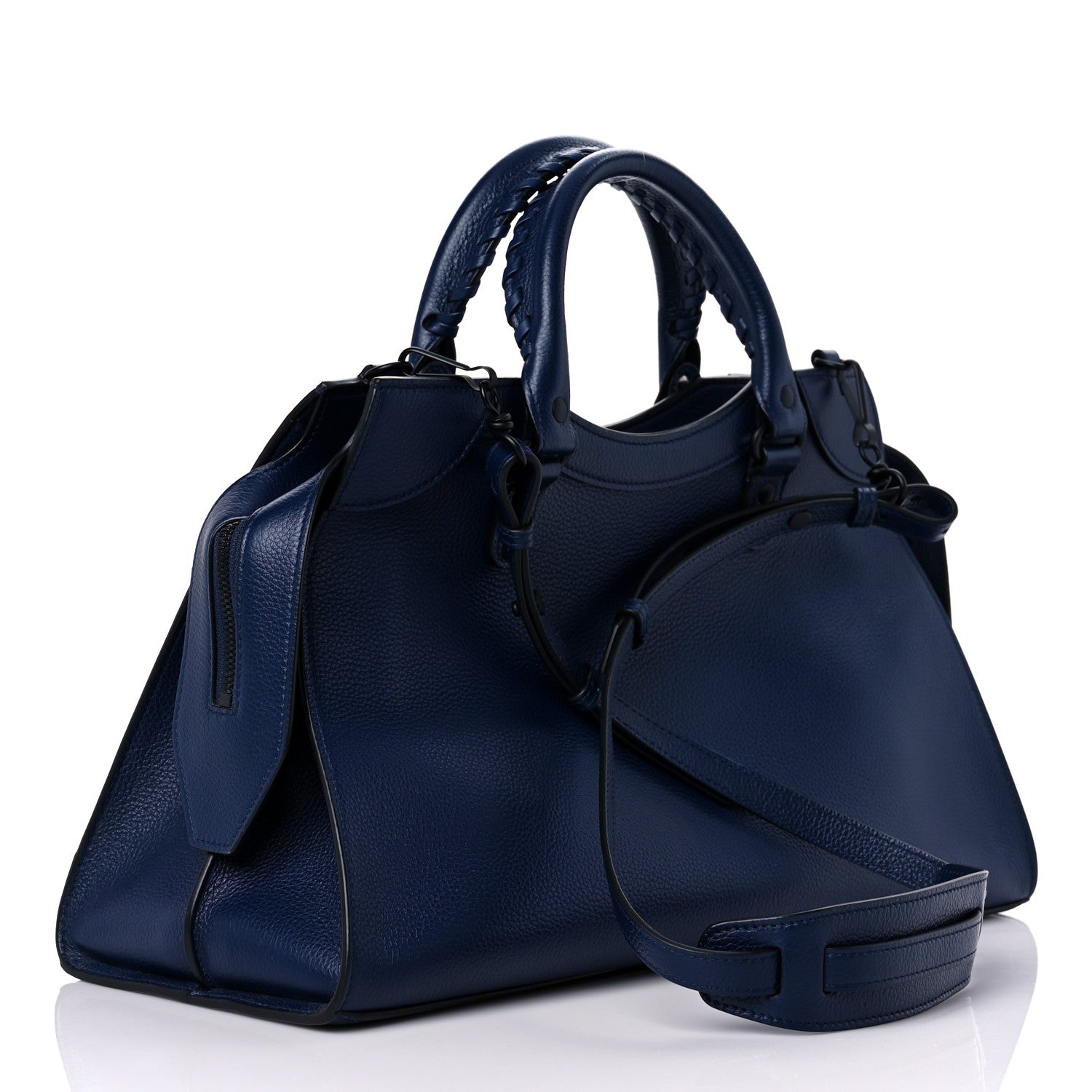 Balenciaga Grained Calfskin Black Hardware Neo Classic City Navy 2 of 8