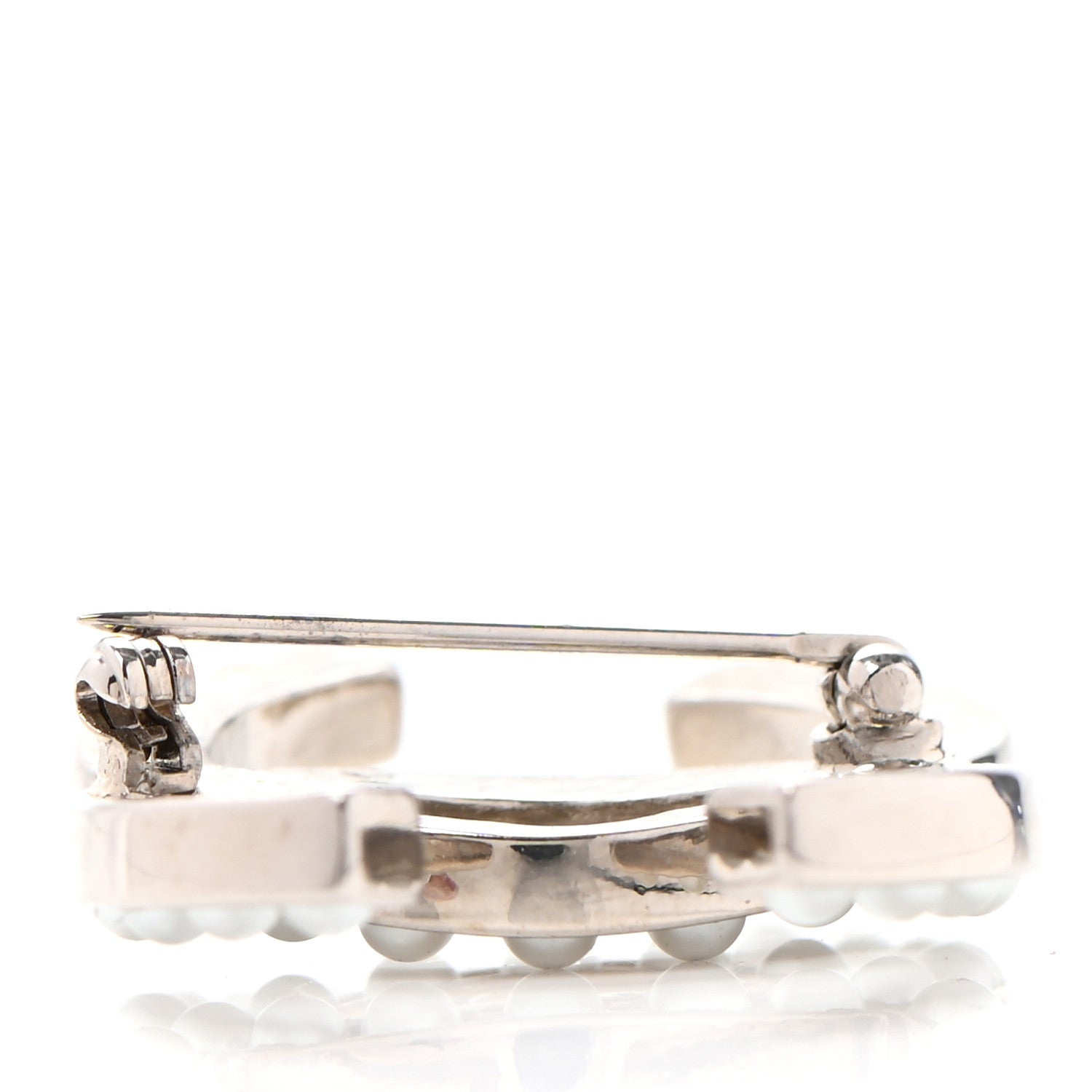 Chanel Pearl CC Brooch Pin Silver 4 of 4