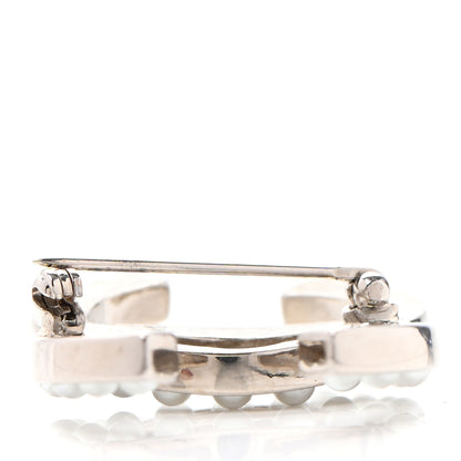 Chanel Pearl CC Brooch Pin Silver 4 of 4