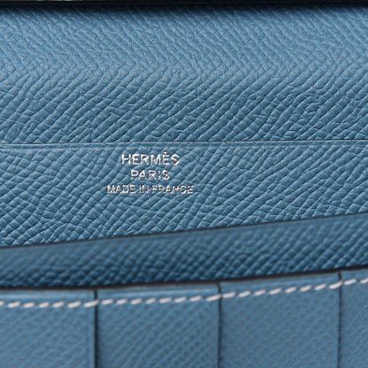 Hermes Epsom Bearn Gusset Wallet Blue Jean 5 of 6