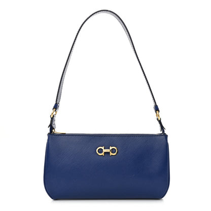 Salvatore Ferragamo Calfskin Shoulder Bag Blue 1 of 11