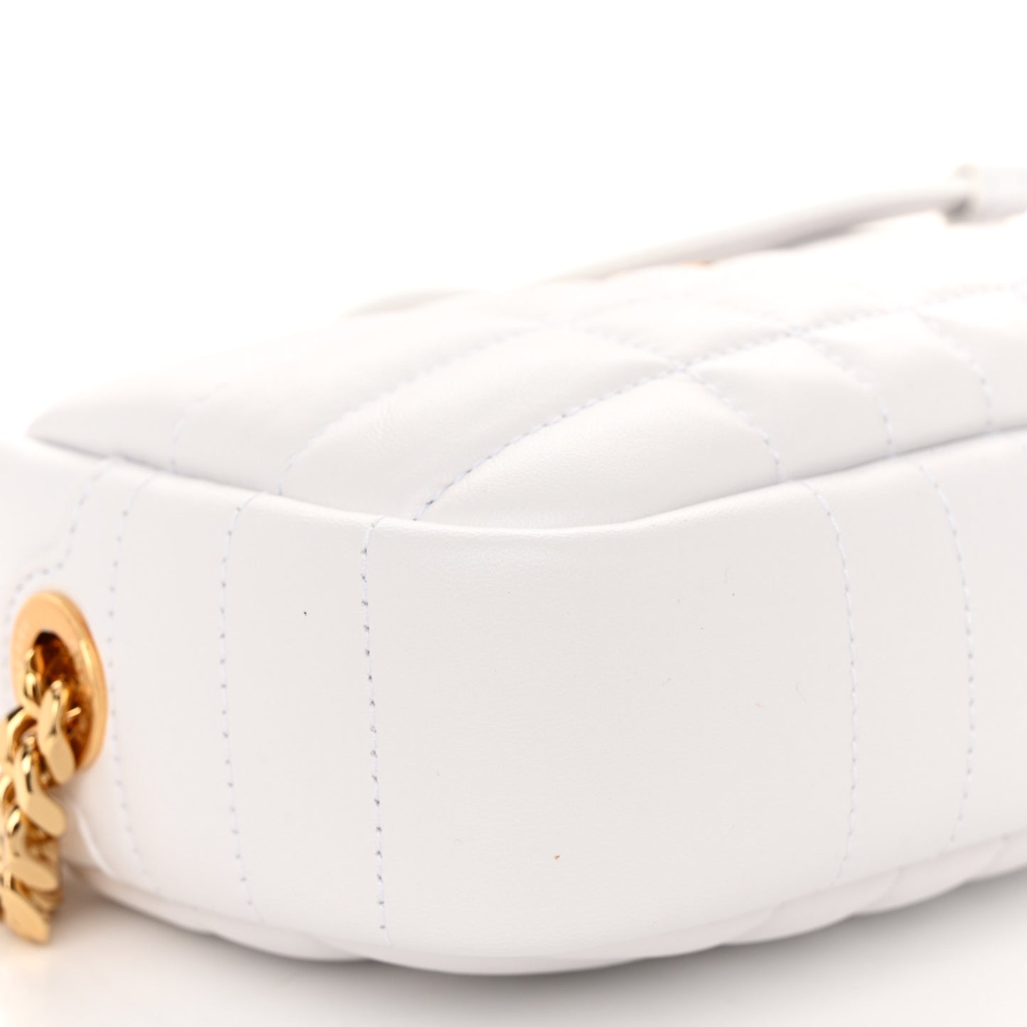 Lambskin Quilted Mini Lola Camera Bag White