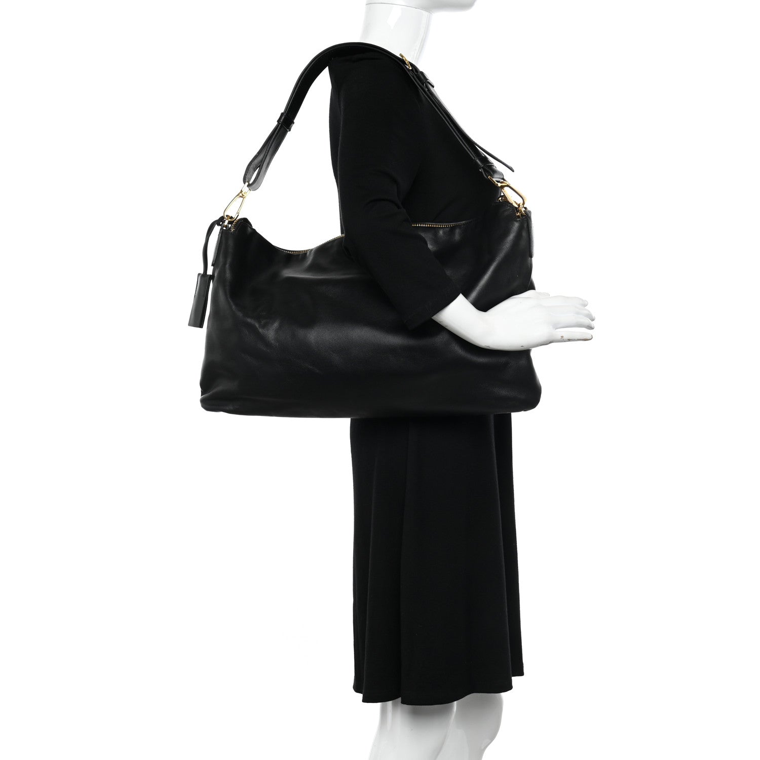 Miu Miu Soft Calf Cloud Hobo Black 2 of 9