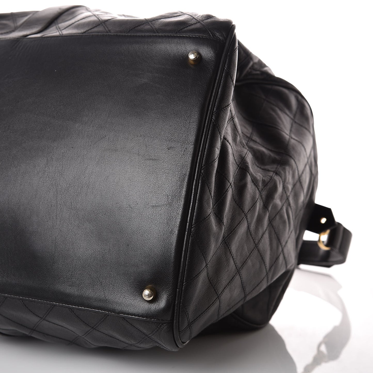 Calfskin Stitched Duffel Bag Black