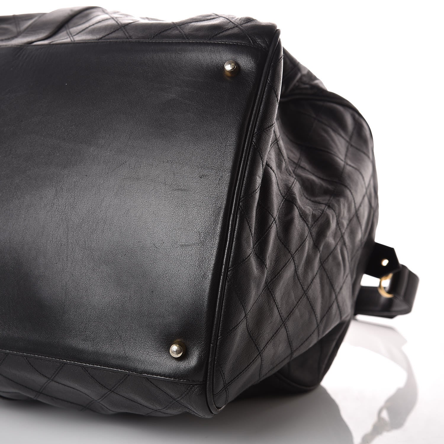 Chanel Calfskin Stitched Duffel Bag Black 11 of 12