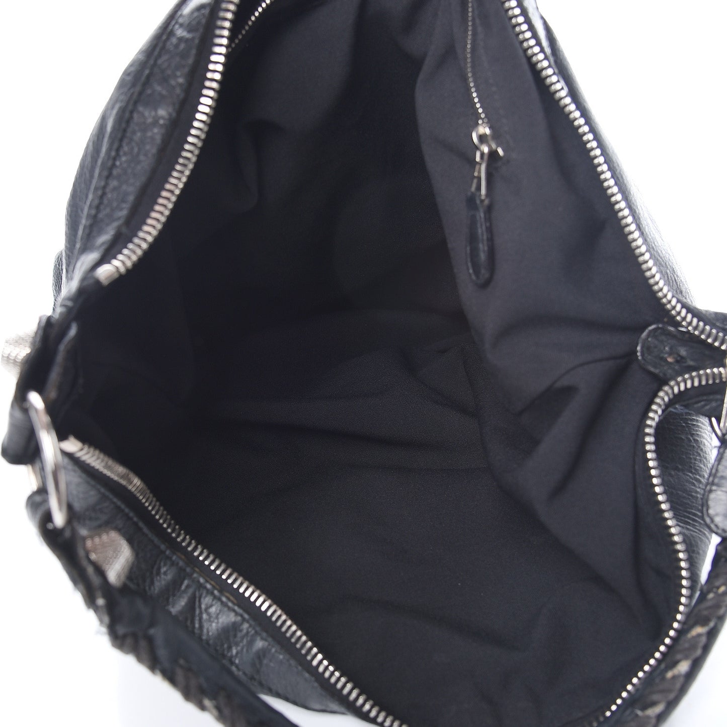 Agneau Giant 21 Silver Hardware Day Hobo Black