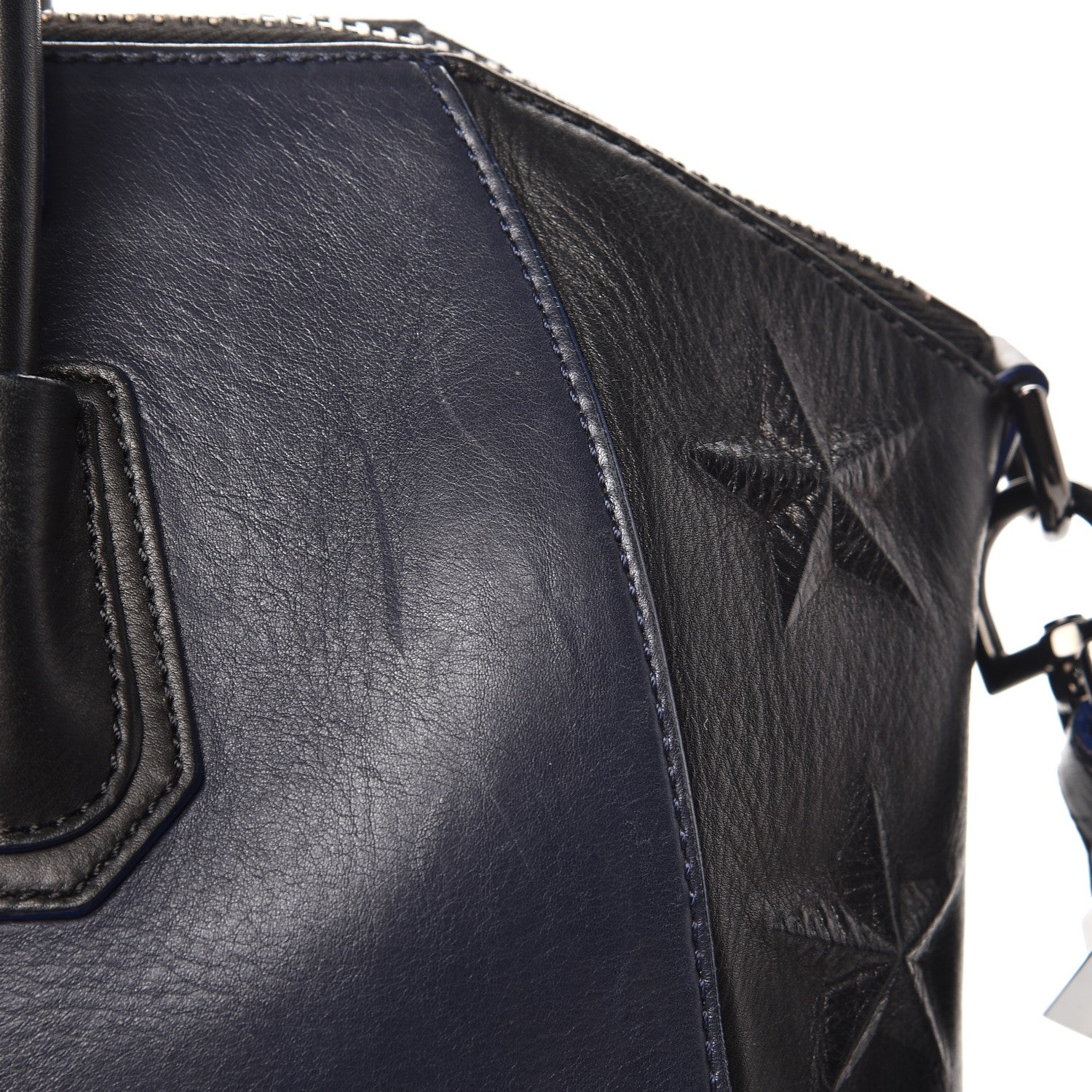 Givenchy Smooth Calfskin Star Embossed Medium Antigona Black Blue 8 of 14