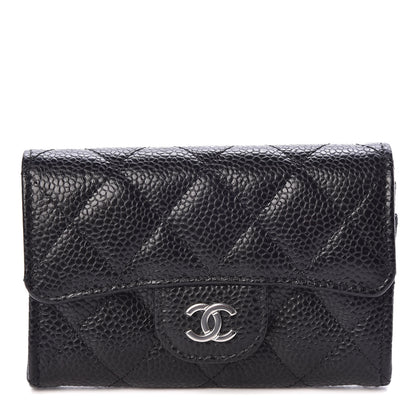 Chanel Caviar Quilted Flap Card Holder Wallet Black 1 of 9