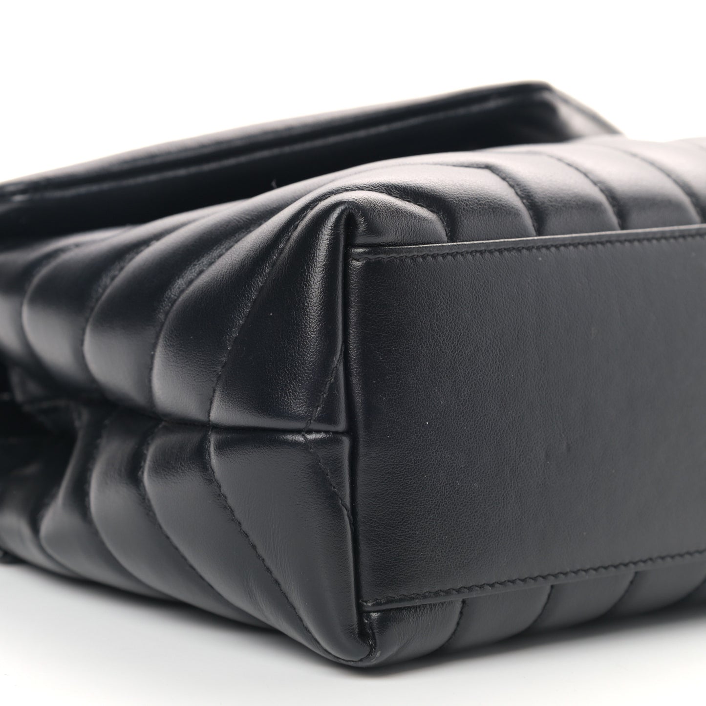 Calfskin Y Quilted Monogram Small Loulou Chain Satchel Black
