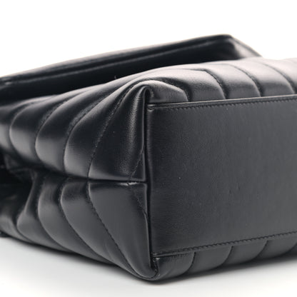 Saint Laurent Calfskin Y Quilted Monogram Small Loulou Chain Satchel Black 8 of 10