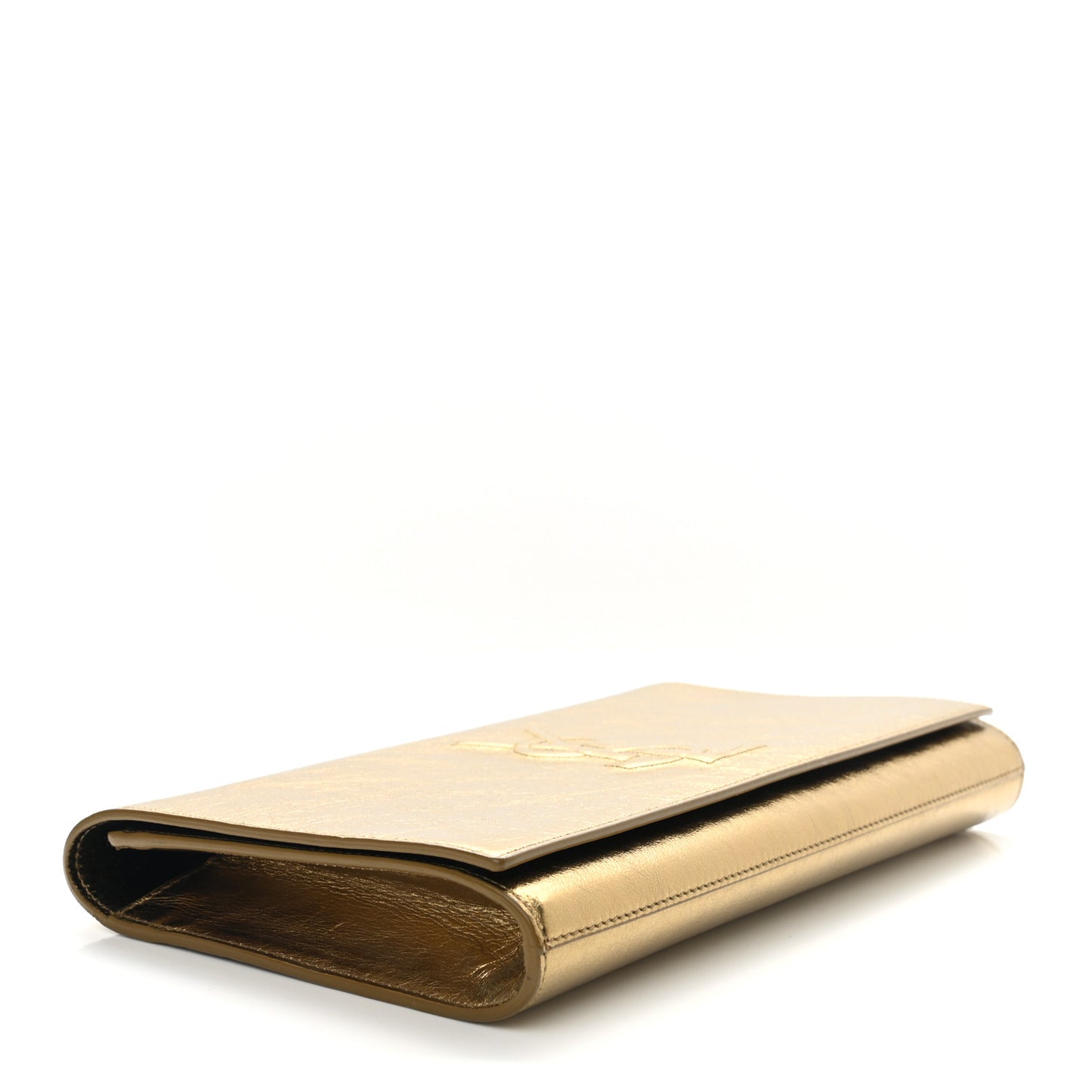 Metallic Calfskin Monogram Large Belle De Jour Clutch Gold