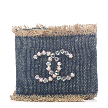 Chanel Denim Crystal CC Cuff 1 of 6