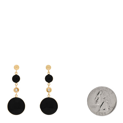 Roberto Coin 18K Yellow Gold Enamel Diamond Drop Earrings Black 2 of 4