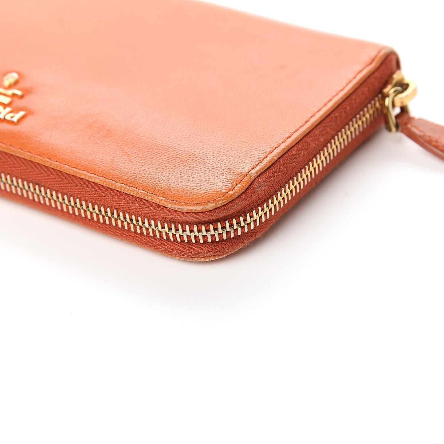Goatskin Chic Zip Around Wallet Papaya
