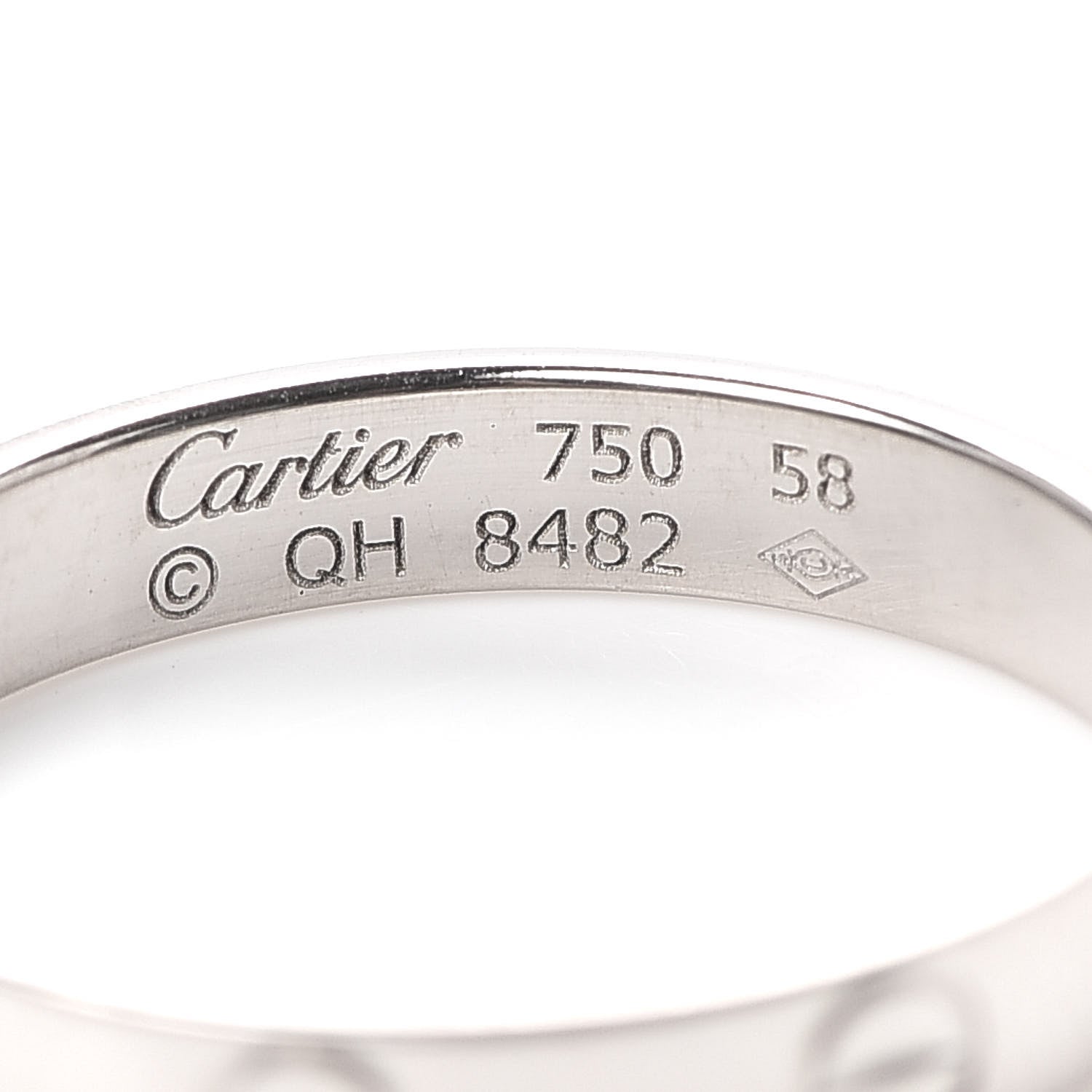 Cartier 18K White Gold 3.5mm LOVE Wedding Band Ring 58 8.25 4 of 4