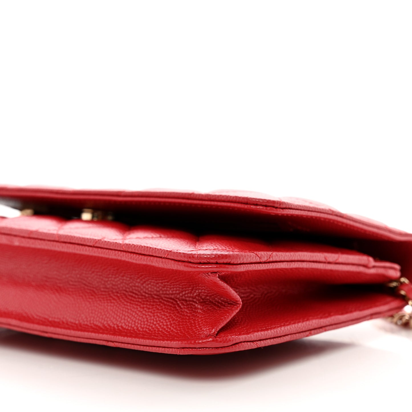 Caviar Quilted Wallet on Chain WOC Red