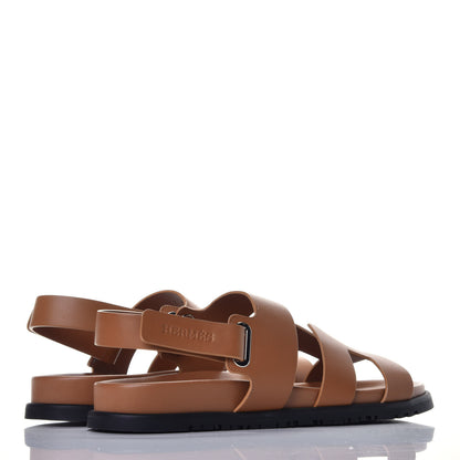 Hermes Calfskin Womens Takara Sandals 41 Gold 4 of 8