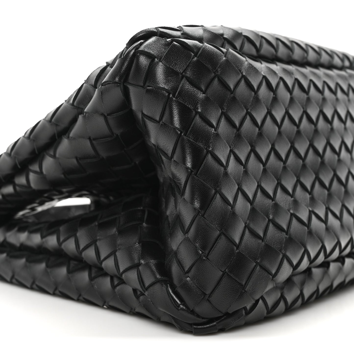 Nappa Intrecciato Medium Campana Shoulder Bag Black