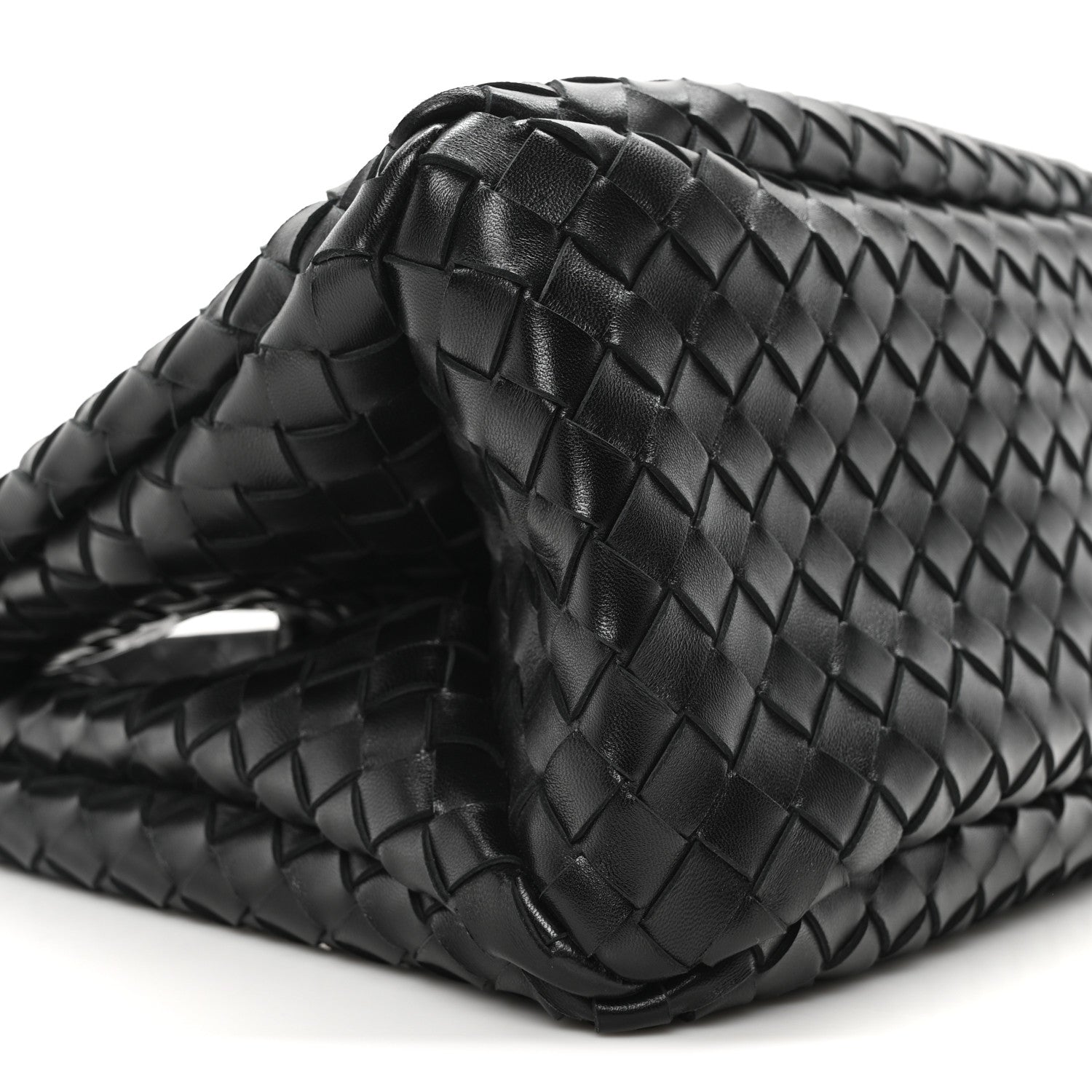 Bottega Veneta Nappa Intrecciato Medium Campana Shoulder Bag Black 8 of 9