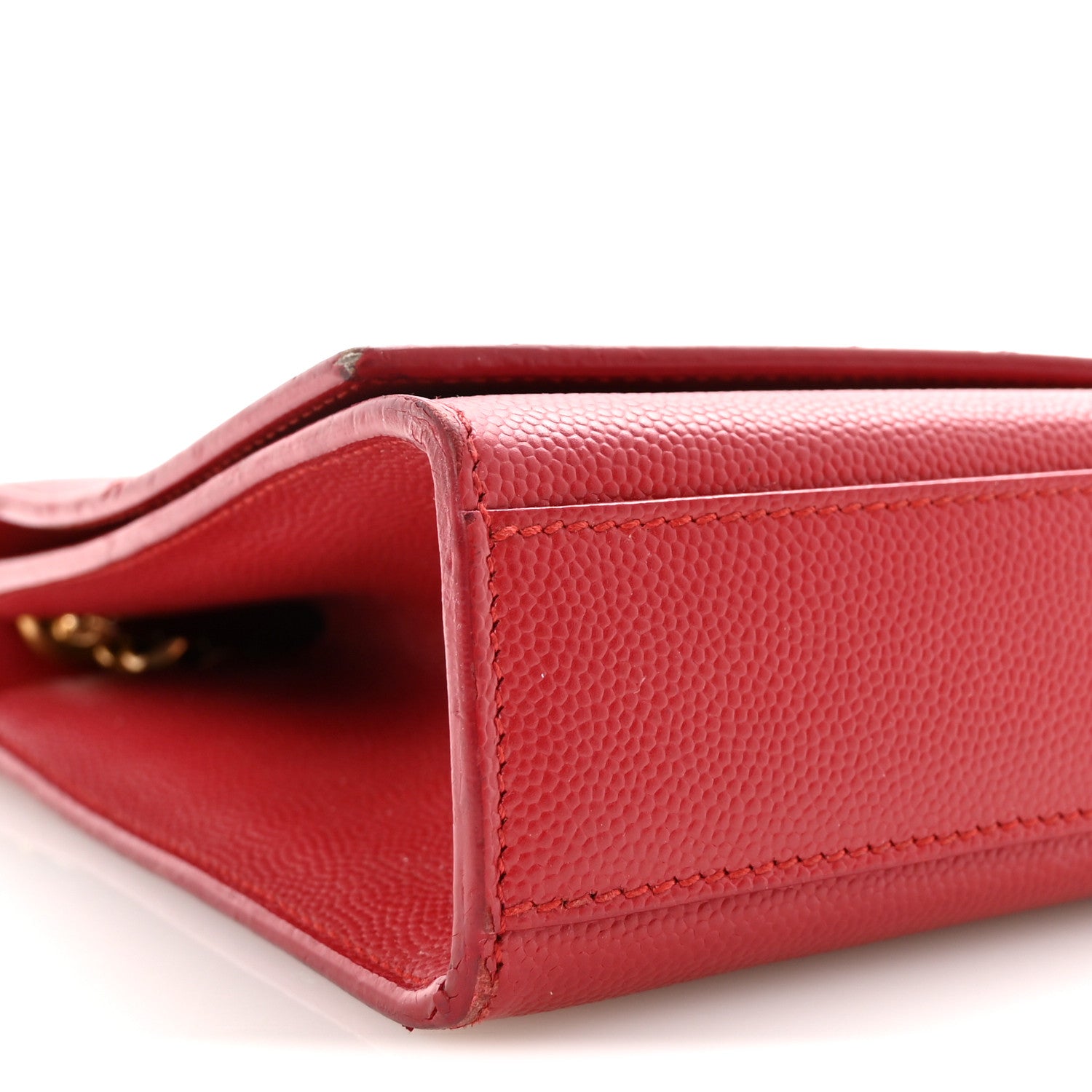 Saint Laurent Grain De Poudre Medium Monogram Kate Satchel Red 8 of 9