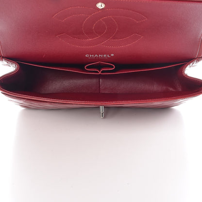 Chanel Patent Quilted Jumbo Double Flap Dark Red 5 of 15