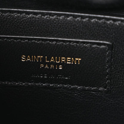 Saint Laurent Crinkled Calfskin Matelasse Monogram Baby Niki Chain Satchel Black 6 of 12