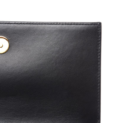 Saint Laurent Calfskin Crocodile Embossed Kate Monogram Tassel Chain Wallet Black 7 of 9
